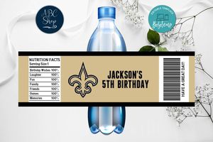 Printable New Orleans Saints Water Bottle Labels Instant Download