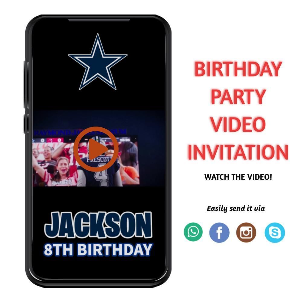 Dak Prescott Invitation Digital Template Instant Download | Bobotemp