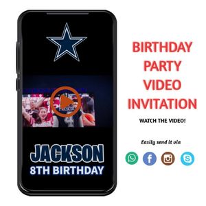 Dak Prescott Birthday Video Invitation Digital Template Customizable Instant Download