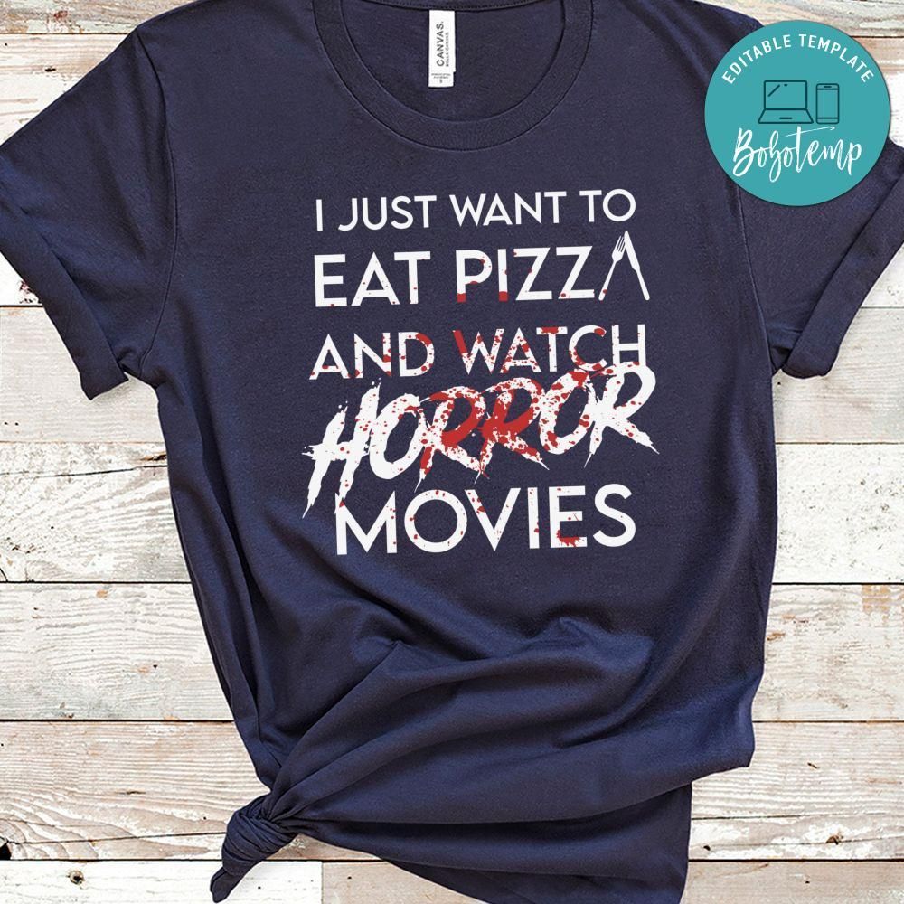 Funny Horror Movie Fan Halloween Pizza Shirt