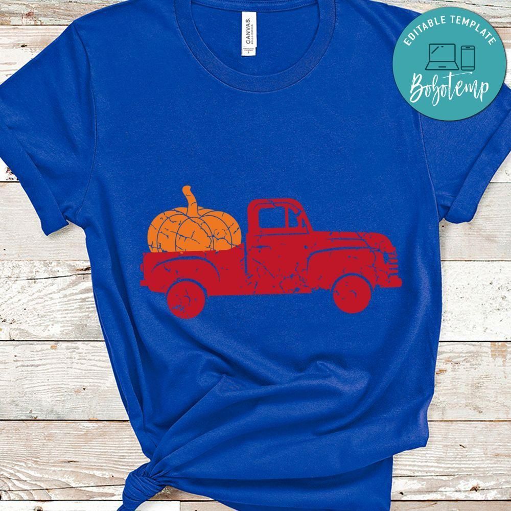 Distressed Pumpkin Truck Halloween Shirt