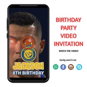 Al-Nassr Cristiano Ronaldo Birthday Video Invitation Digital Template Customizable Instant Download