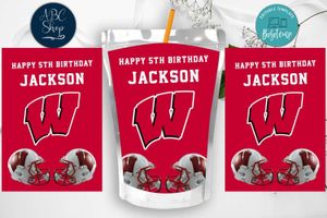 Wisconsin Badgers Birthday Capri Sun Juice Label Instant Download
