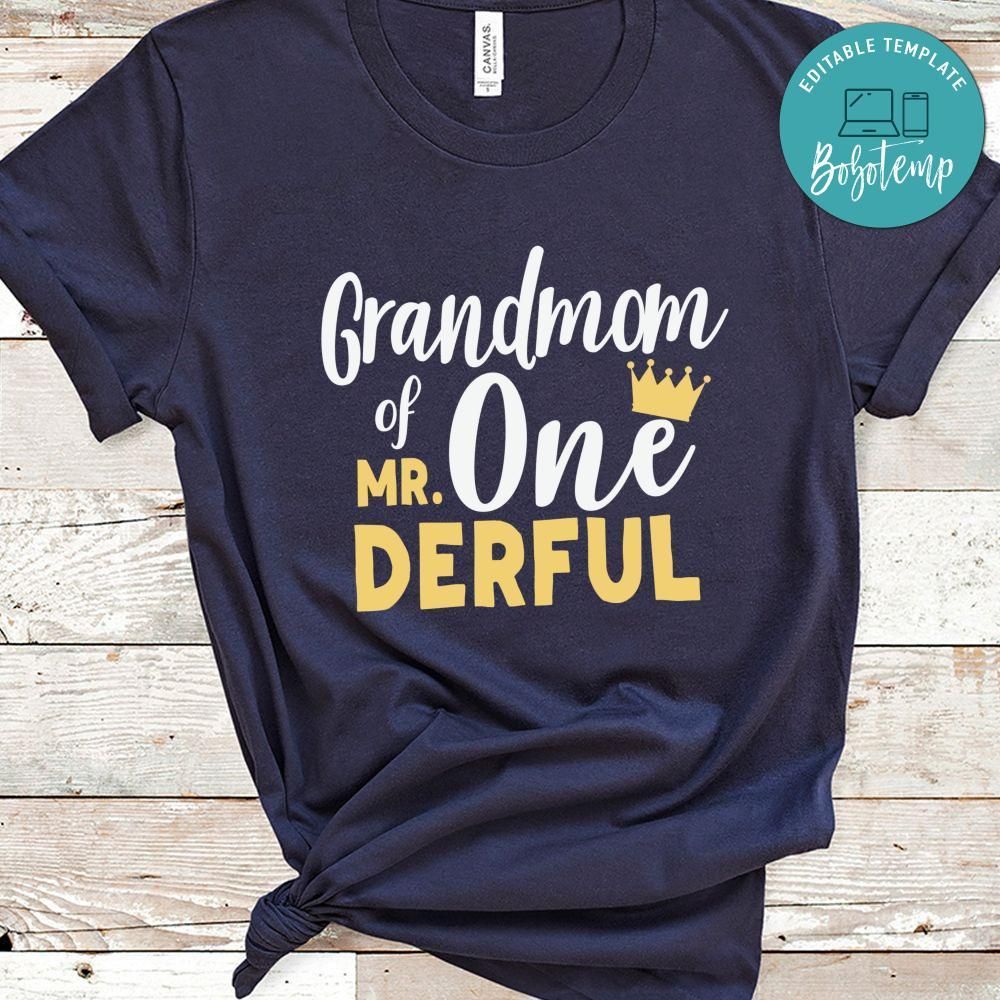 Grandmom of Mr Onederful 1th Birthday Shirt
