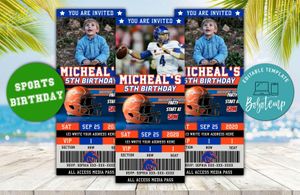 Boise State Broncos Ticket Birthday Editable Templates Instant Download