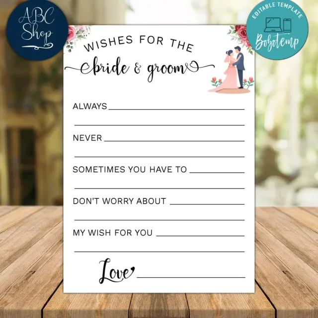 wishes-for-the-bride-and-groom-bridal-shower-game-diy-bobotemp