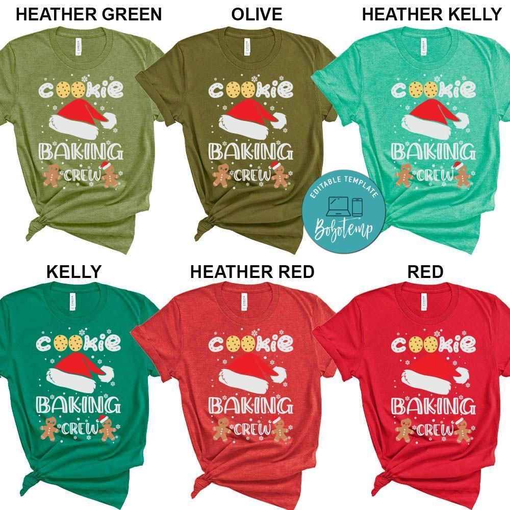 Cookie Baking Crew Santa Christmas Xmas Shirt