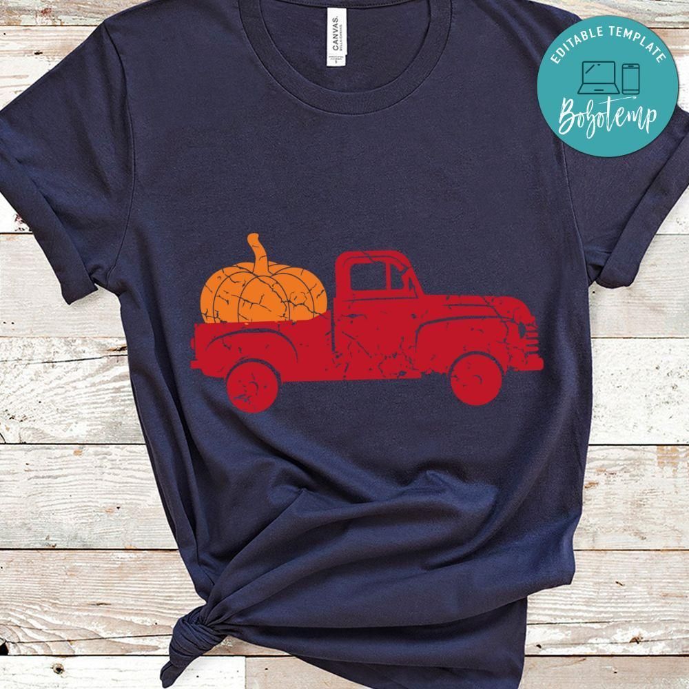 Distressed Pumpkin Truck Halloween Shirt