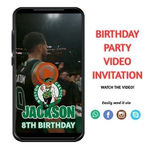 Jayson Tatum Birthday Video Invitation Digital Template Customizable Instant Download