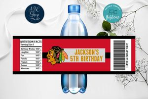 Printable Chicago Blackhawks Water Bottle Labels Instant Download
