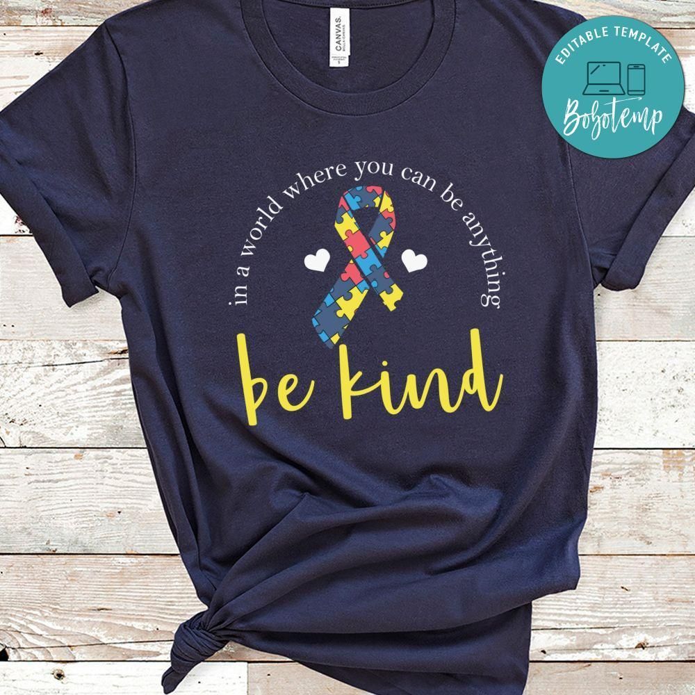 Be Kind Ribbon Puzzle Autism Awareness Shirt
