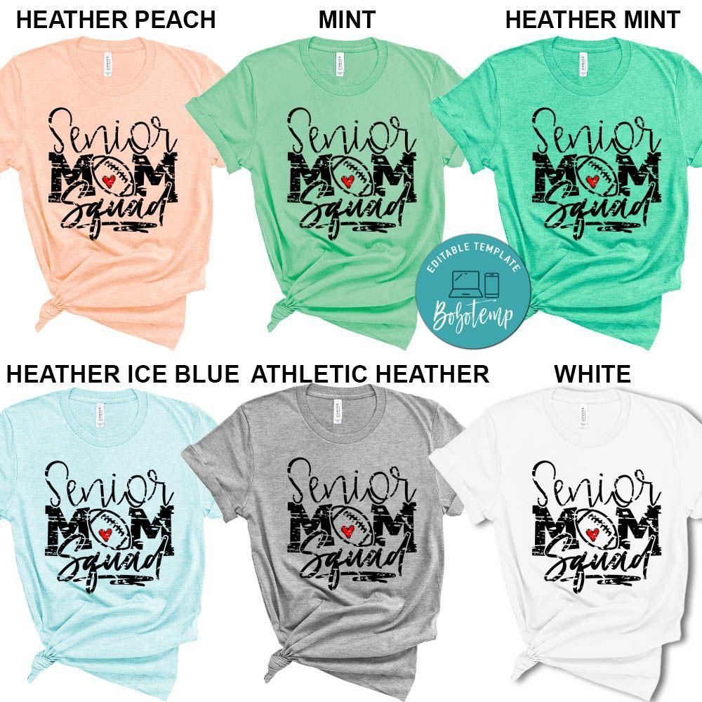 Senior Football Mom Squad Grunge Shirt