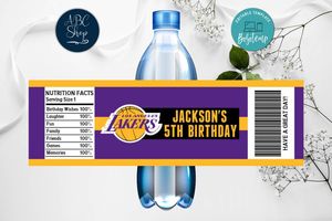 Printable Los Angeles Lakers Water Bottle Labels Instant Download