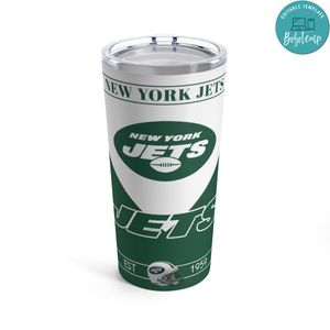 New York Jets 20 oz Skinny Tumbler Customizable Design Template Instant Download