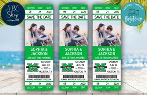Marshall Thundering Herd Save The Date Wedding Engagement Announcement Ticket Invite Instant Download
