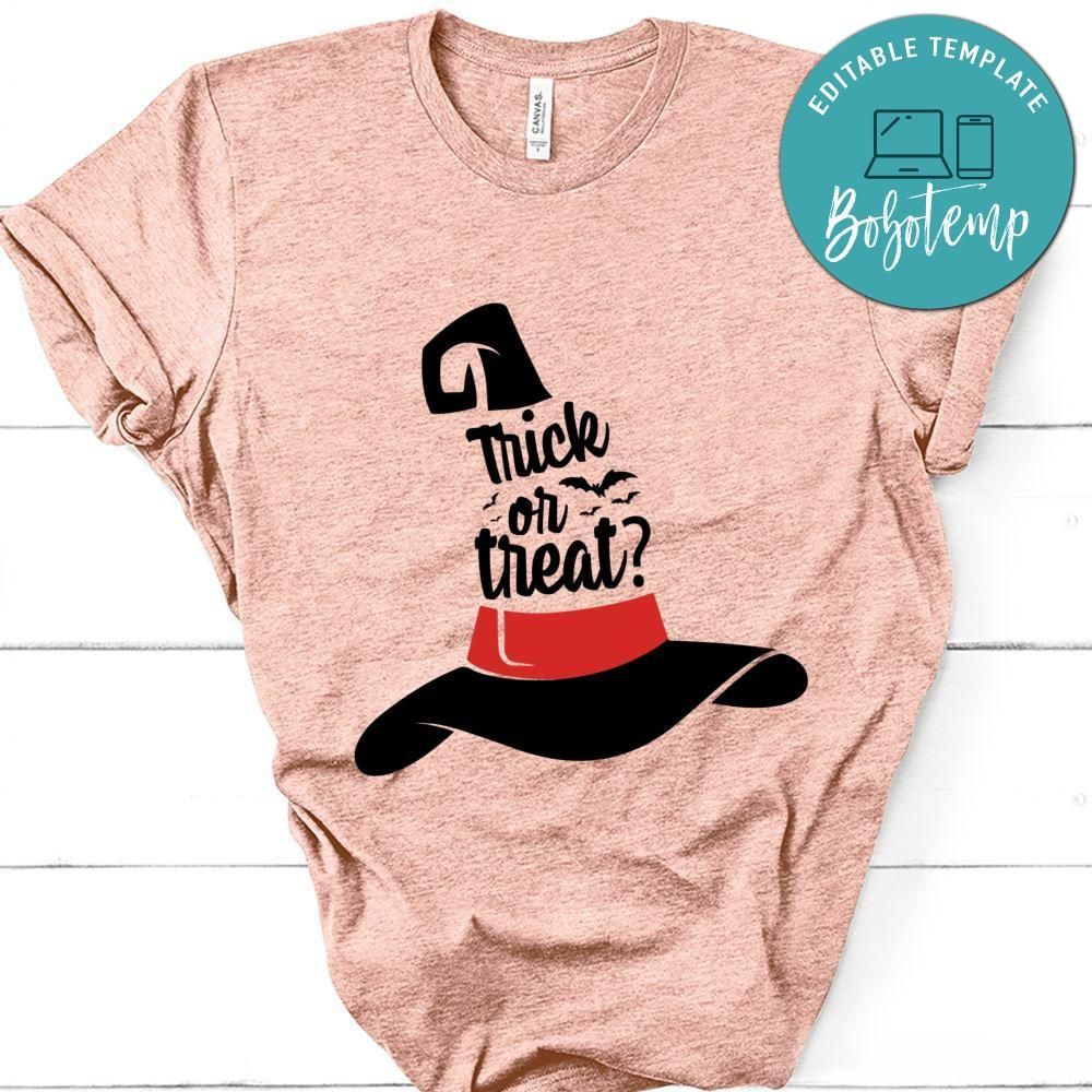 Trick or Treat Witch Hat Halloween Shirt