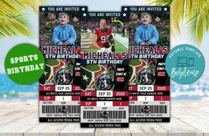 Editable Houston Texans Birthday Ticket Invitation Instant Download