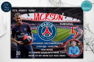 Neymar Birthday Invitations Template to Print at Home Instant Download