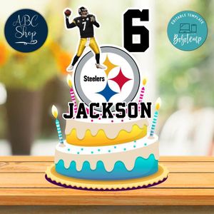 Printable Pittsburgh Steelers Birthday Cake Topper Template Instant Download