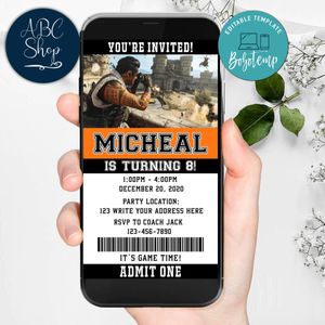 Electronic Call Of Duty Warzone Electronic Invite Birthday Invitation DIY