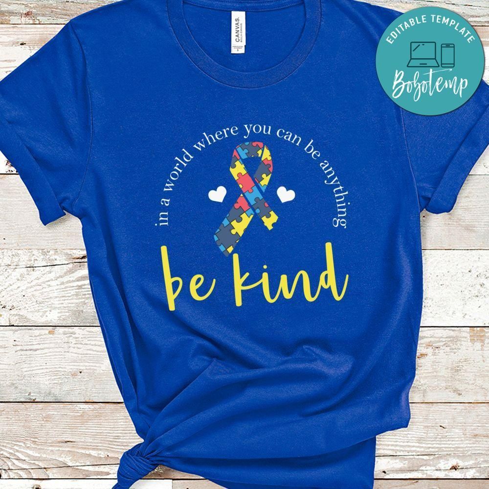 Be Kind Ribbon Puzzle Autism Awareness Shirt