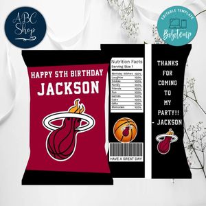 Miami Heat Chip Bags Digital File Printable Instant Download