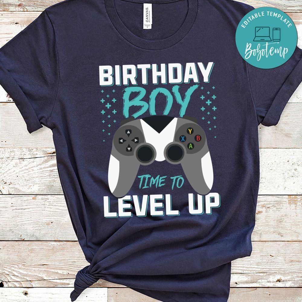 Birthday Boy Time to Level Up Video Game Shirt