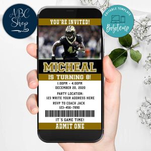 Electronic Alvin Kamara New Orleans Saints Electronic Invite Birthday Invitations Instant Download