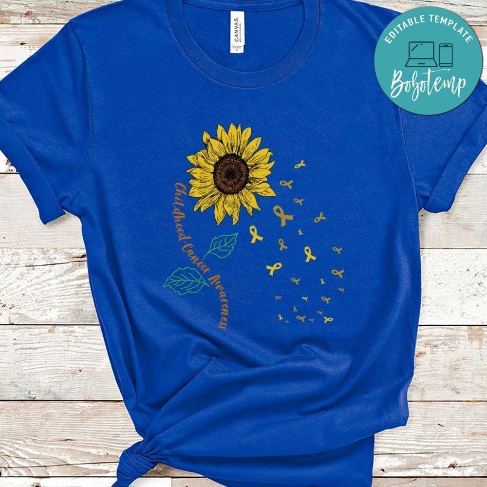 Flower Childhood Cancer Awareness Gold Shirt