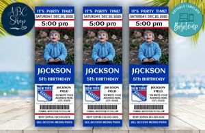 Printable New York Rangers Birthday Ticket With Photo Invitation Instant Download