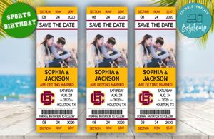 Editable Bethune-Cookman Wildcats Save The Date Wedding Engagement Announcement Ticket Invitation Instant Download