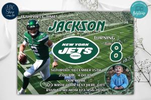 New York Jets Birthday Flyer Template to Print at Home Instant Download