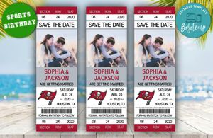 Tampa Bay Buccaneers Save The Date Wedding Engagement Announcement Ticket Invitation Instant Download