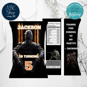 Call Of Duty Chip Bags Digital File Printable Instant Download