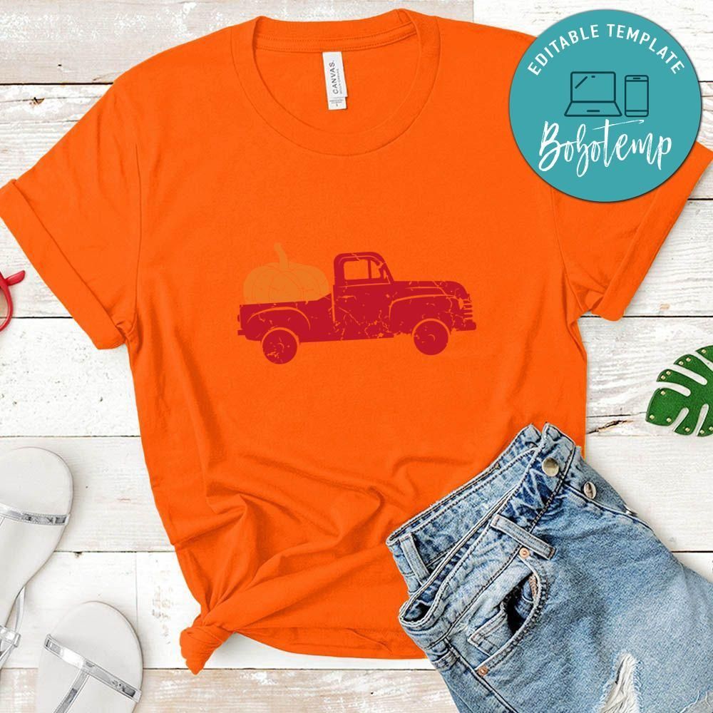 Distressed Pumpkin Truck Halloween Shirt