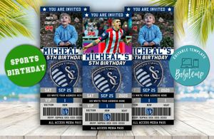 Sporting Kansas City Ticket Birthday Editable Templates Instant Download