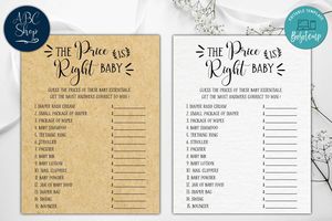 Editable The Price is Right Baby Shower Game Instant Download