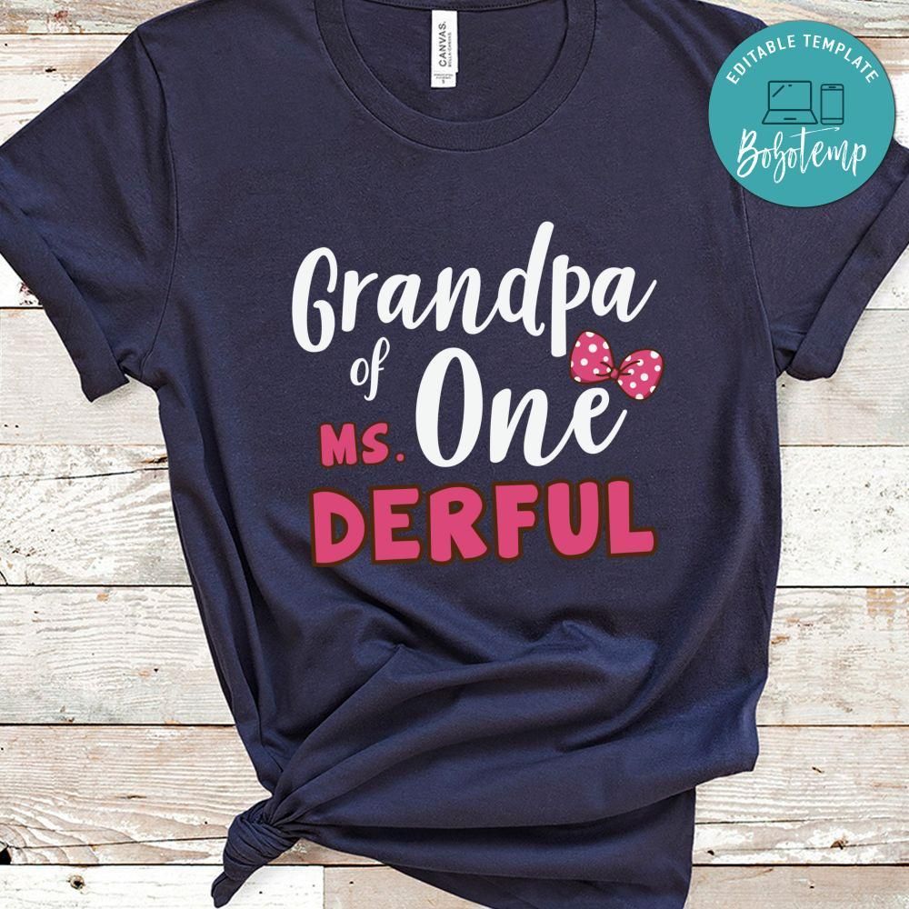 Grandpa of Ms Onederful 1th Birthday Shirt