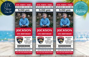 Florida Panthers Birthday Ticket With Photo Invitation Instant Download