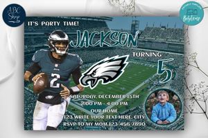 Philadelphia Eagles Birthday Invitation Template to Print at Home Instant Download