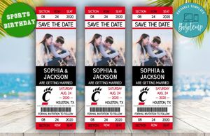 Editable Cincinnati Bearcats Save The Date Wedding Engagement Announcement Ticket Invitation Instant Download