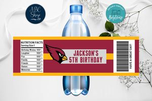 Printable Arizona Cardinals Water Bottle Labels Instant Download