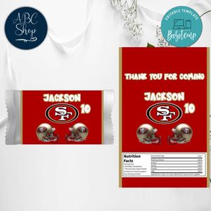 San Francisco 49ers Candy Bar Wrapper Digital File