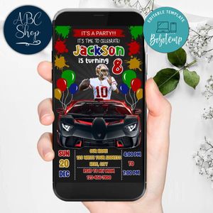 Mobile Jimmy Garoppolo San Francisco 49ers Drive By Birthday Parade Electronic Invite Invitation Template Instant Download