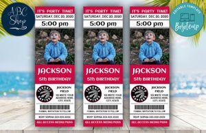Printable Toronto Raptors Birthday Ticket With Photo Invitation Instant Download