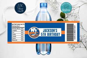 Printable New York Islanders Water Bottle Labels Instant Download