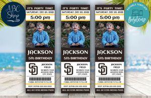 San Diego Padres Birthday Ticket With Photo Invitation Instant Download