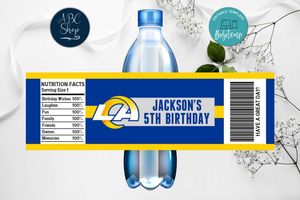 Printable Los Angeles Rams Water Bottle Labels Instant Download