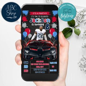 Mobile Derrick Henry Tennessee Titans Drive By Birthday Parade Electronic Invite Invitation Template Instant Download
