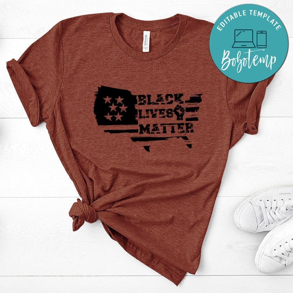 Black Lives Matter American Flag T-Shirt